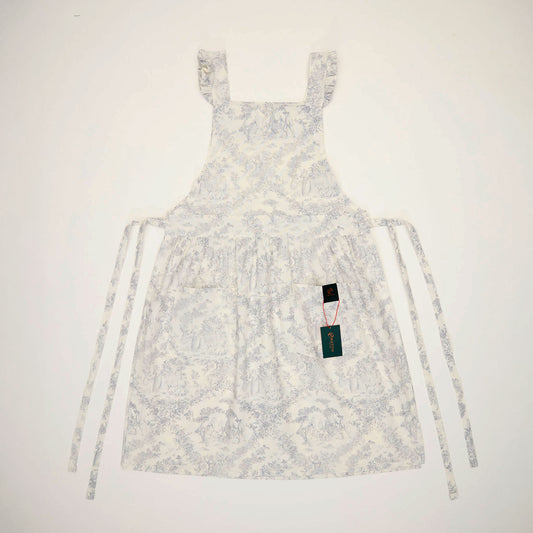 Rottie Studio 'Toile Sketch' Ruffled Cotton Pinafore Apron - Vintage French Style