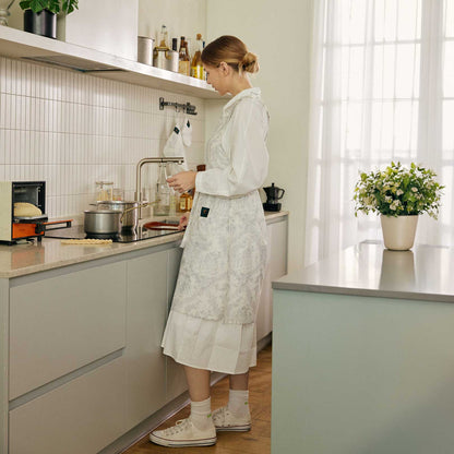 Rottie Studio 'Toile Sketch' Ruffled Cotton Pinafore Apron - Vintage French Style