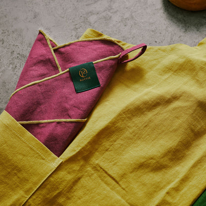 Rottie Studio 'Quiet Plain' Linen-Cotton Tunic Pinafore Apron - No-Tie Button Back