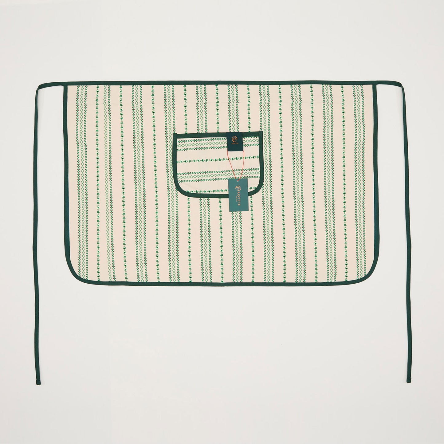 Rottie Studio 'Stitch Line' Oxford Half Apron - Vintage Cafe Style Waist Apron
