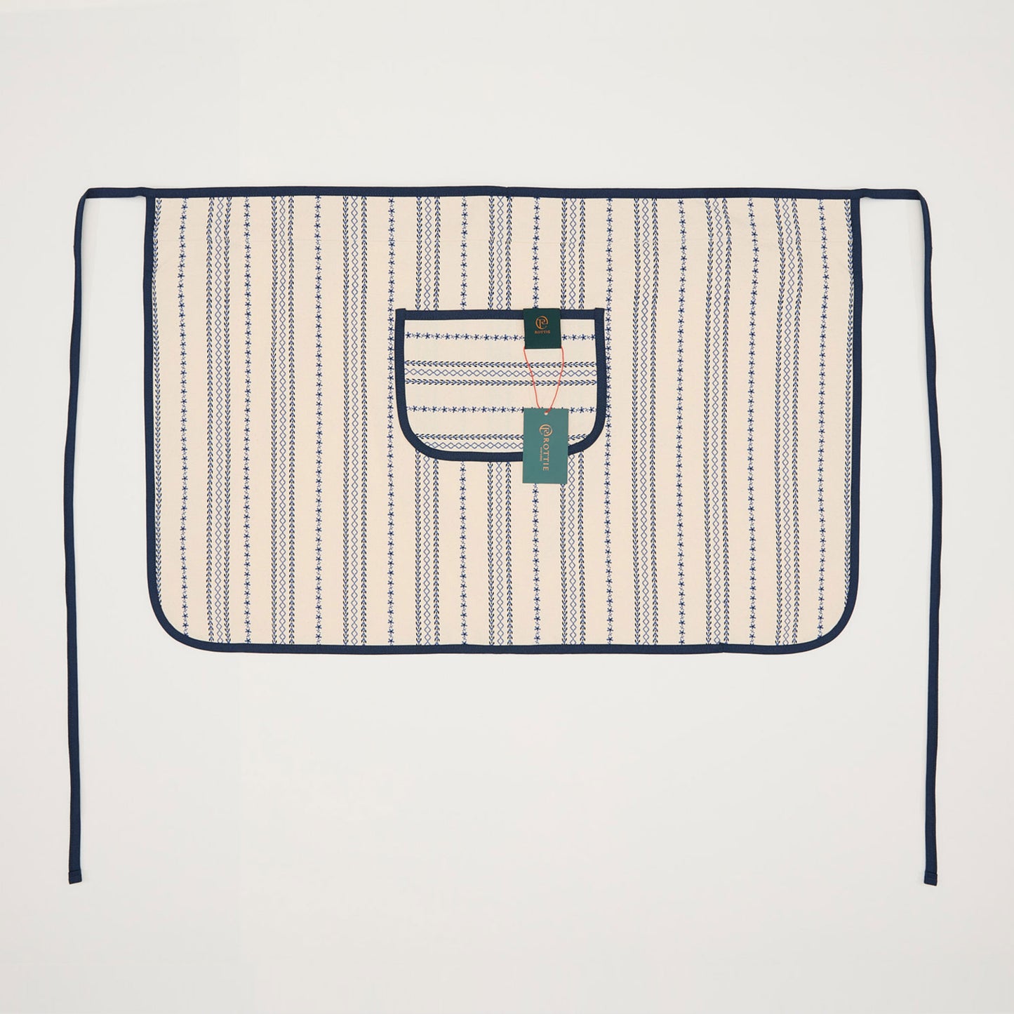 Rottie Studio 'Stitch Line' Oxford Half Apron - Vintage Cafe Style Waist Apron
