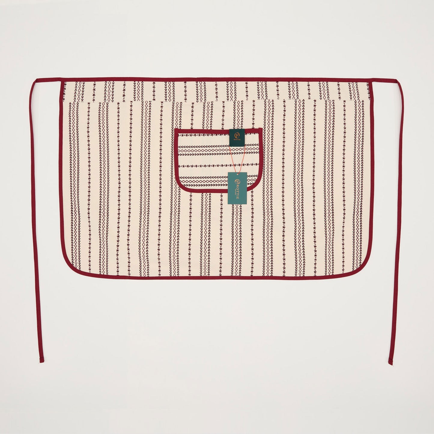 Rottie Studio 'Stitch Line' Oxford Half Apron - Vintage Cafe Style Waist Apron