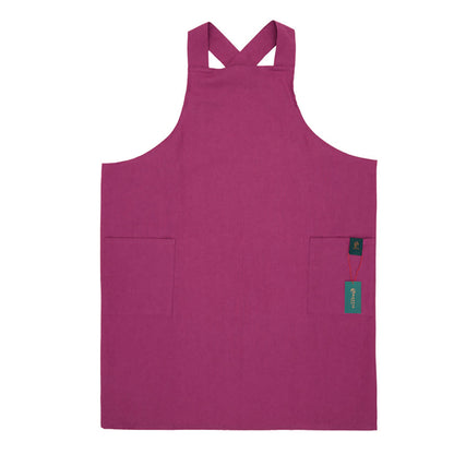 Rottie Studio 'Quiet Plain' Linen-Cotton Tunic Pinafore Apron - No-Tie Button Back