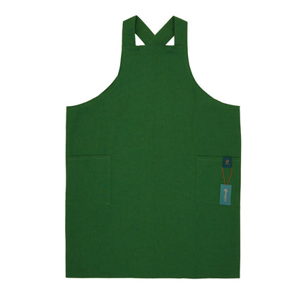 Rottie Studio 'Quiet Plain' Linen-Cotton Tunic Pinafore Apron - No-Tie Button Back